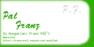 pal franz business card